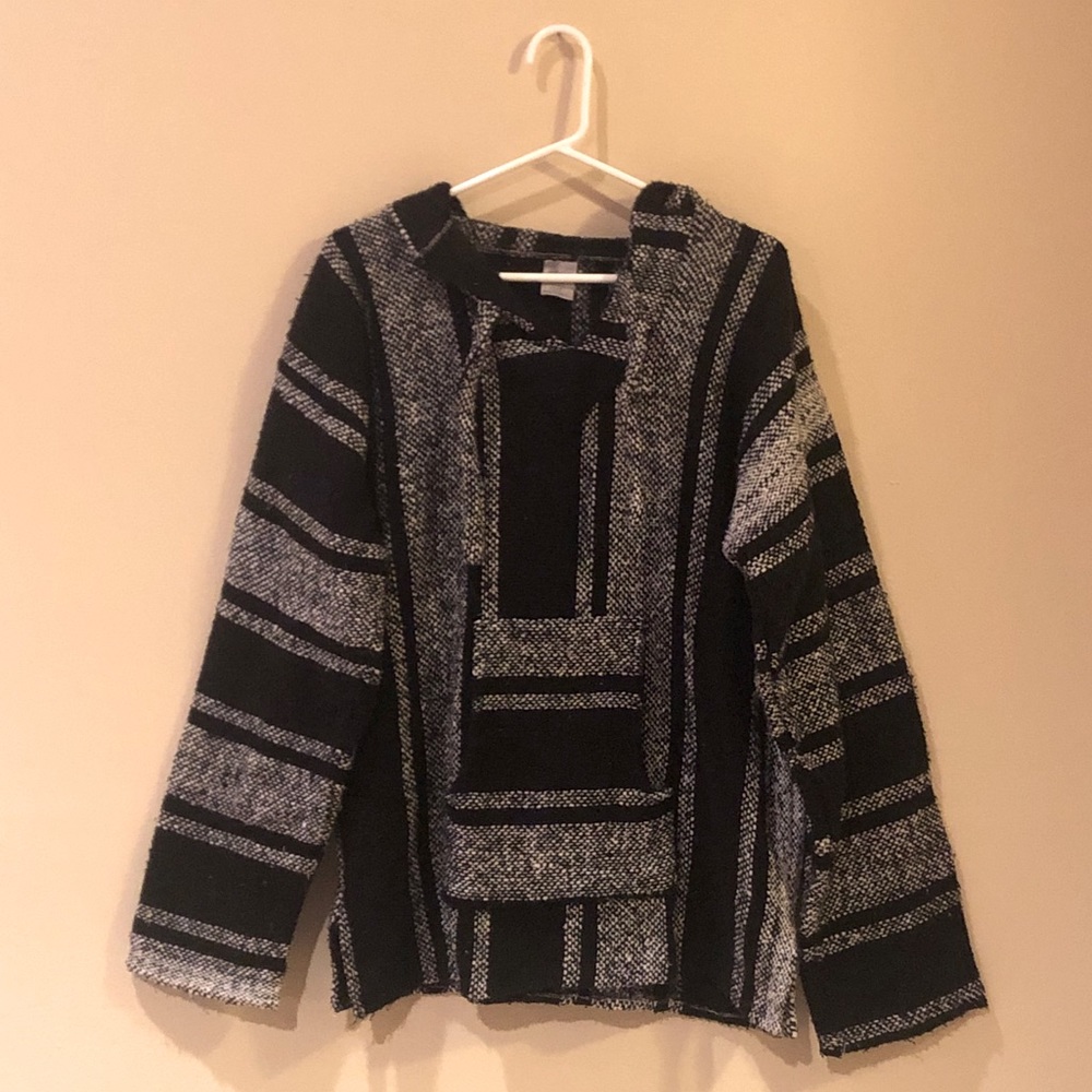 Black and White Baja / Jerga Hoodie